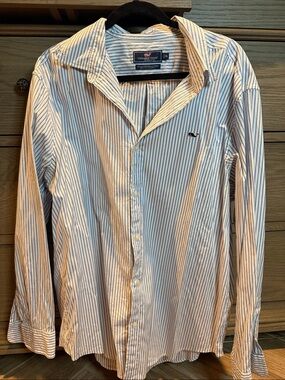 Vineyard Vines Blue and White Striped Dress Shirt